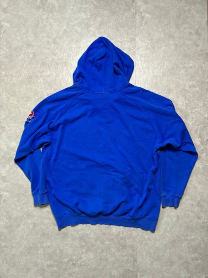 90s Vintage Kansas Jayhawks Nike Embroidered Blue Hoodie -XXL