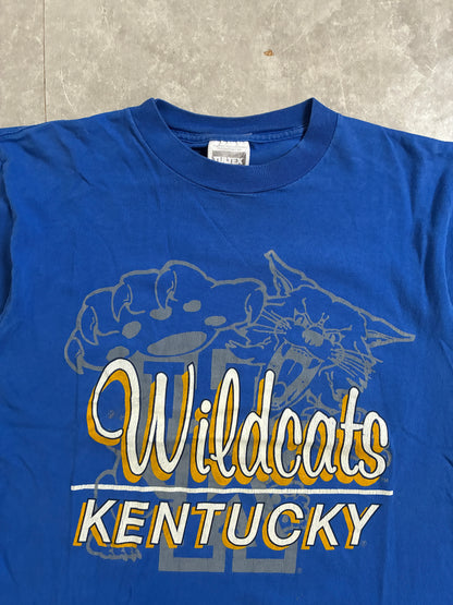 90s Vintage Kentucky Wildcats Script Blue T-Shirt -L