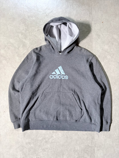 2000s Vintage Adidas Embroidered Grey Hoodie -XL