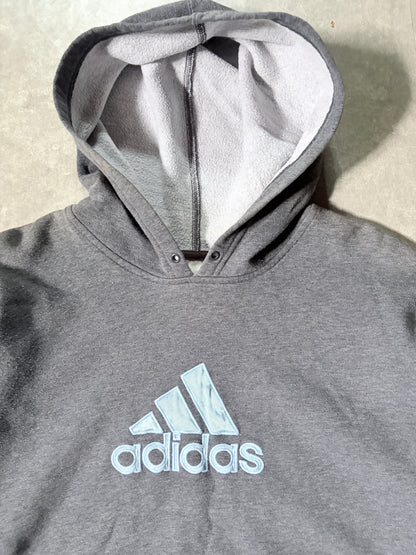 2000s Vintage Adidas Embroidered Grey Hoodie -XL
