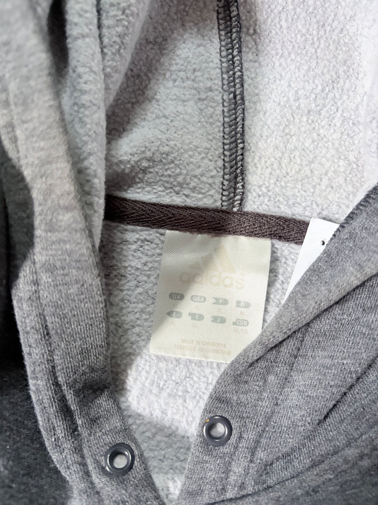 2000s Vintage Adidas Embroidered Grey Hoodie -XL