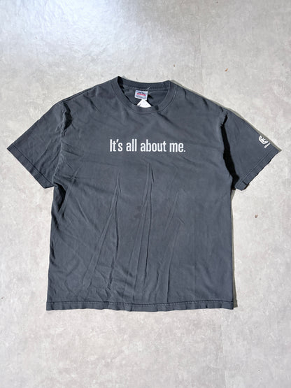 90s Vintage "It's All About Me" Funny Faded Black T Shirt -XL
