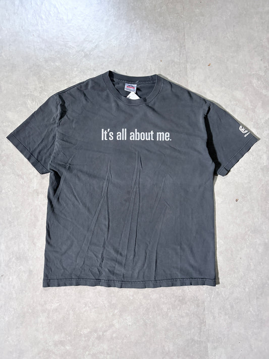 90s Vintage "It's All About Me" Funny Faded Black T Shirt -XL