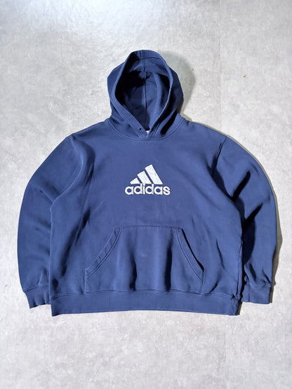 2000s Vintage Adidas Embroidered Navy Hoodie -L