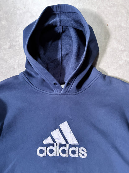 2000s Vintage Adidas Embroidered Navy Hoodie -L