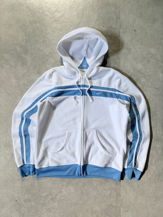 2000s Vintage Nike White Fleece Hoodie -M
