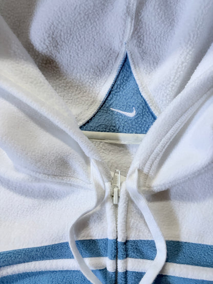 2000s Vintage Nike White Fleece Hoodie -M