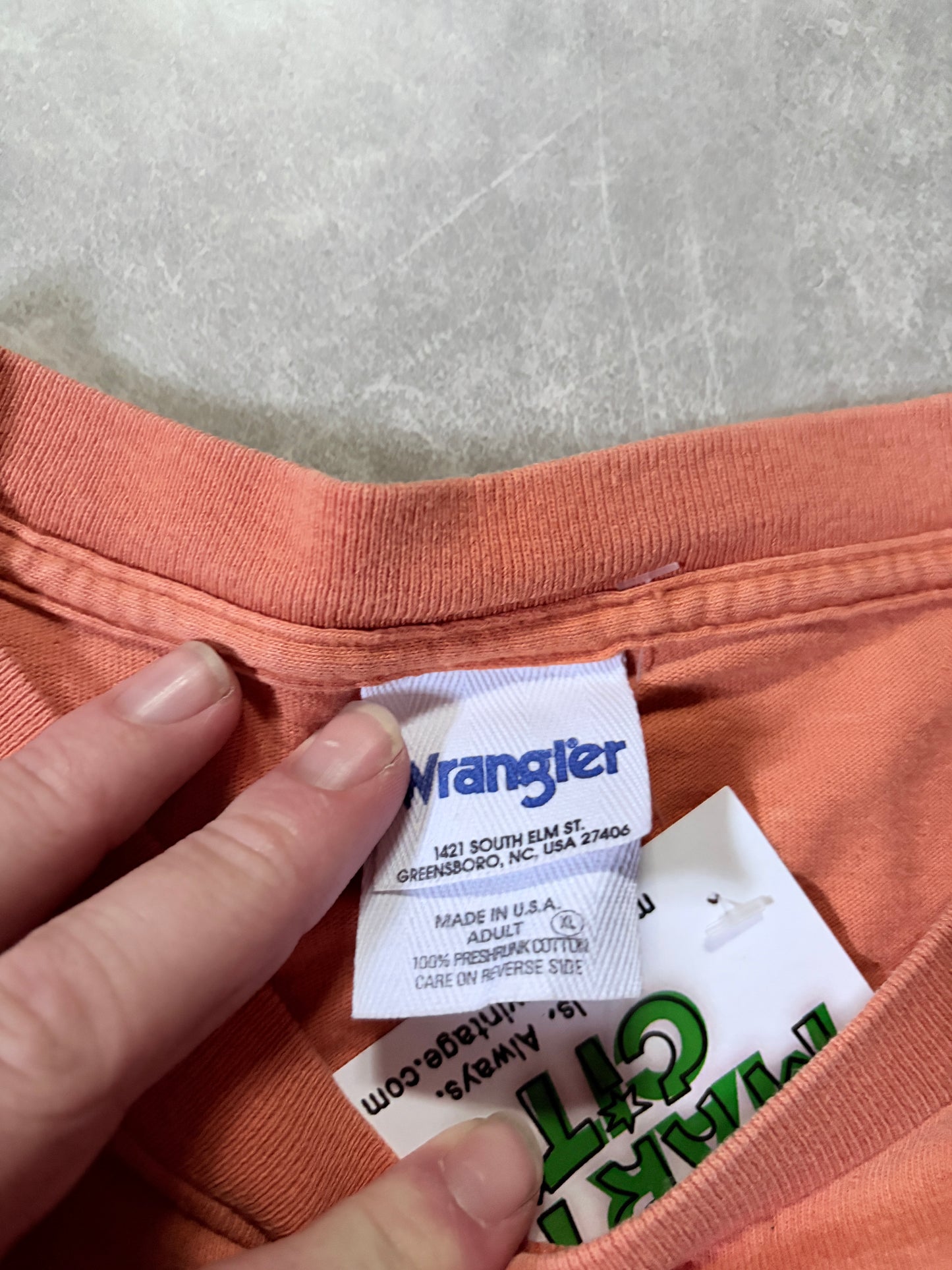 90s Vintage Wrangler Bull Riding Orange T Shirt -XL