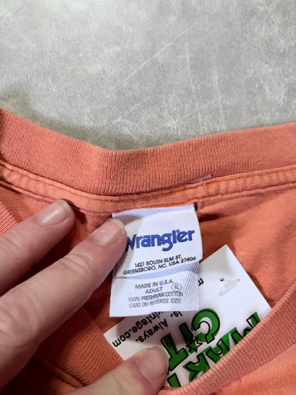90s Vintage Wrangler Bull Riding Orange T Shirt -XL