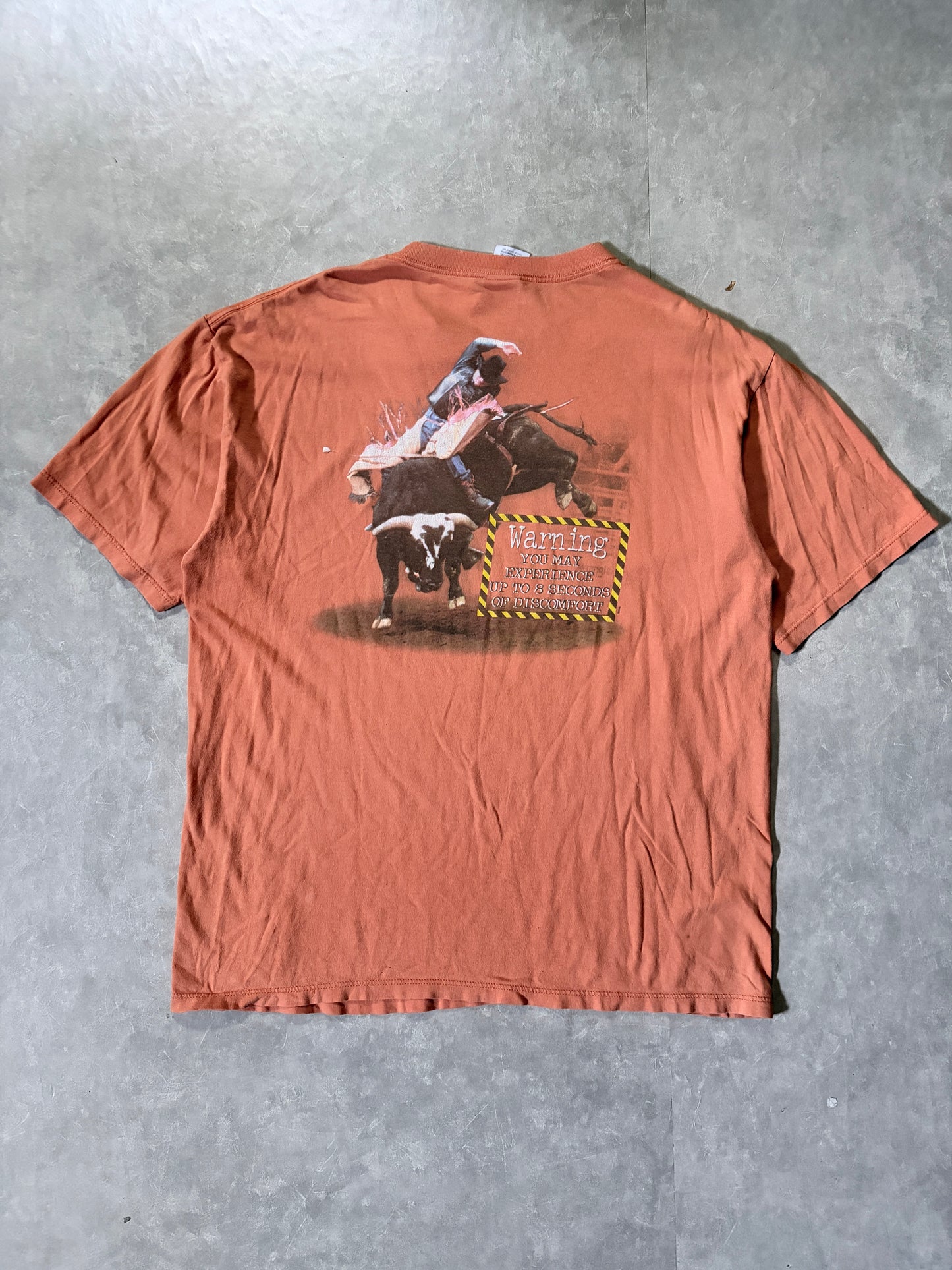 90s Vintage Wrangler Bull Riding Orange T Shirt -XL