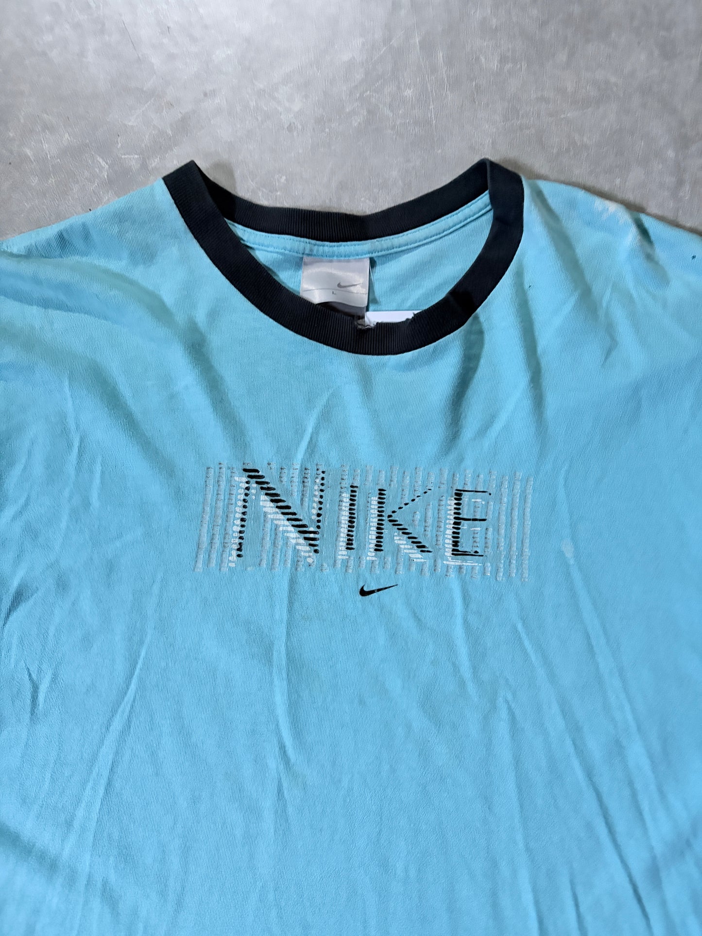 2000s Vintage Nike Distressed Teal T Shirt -L