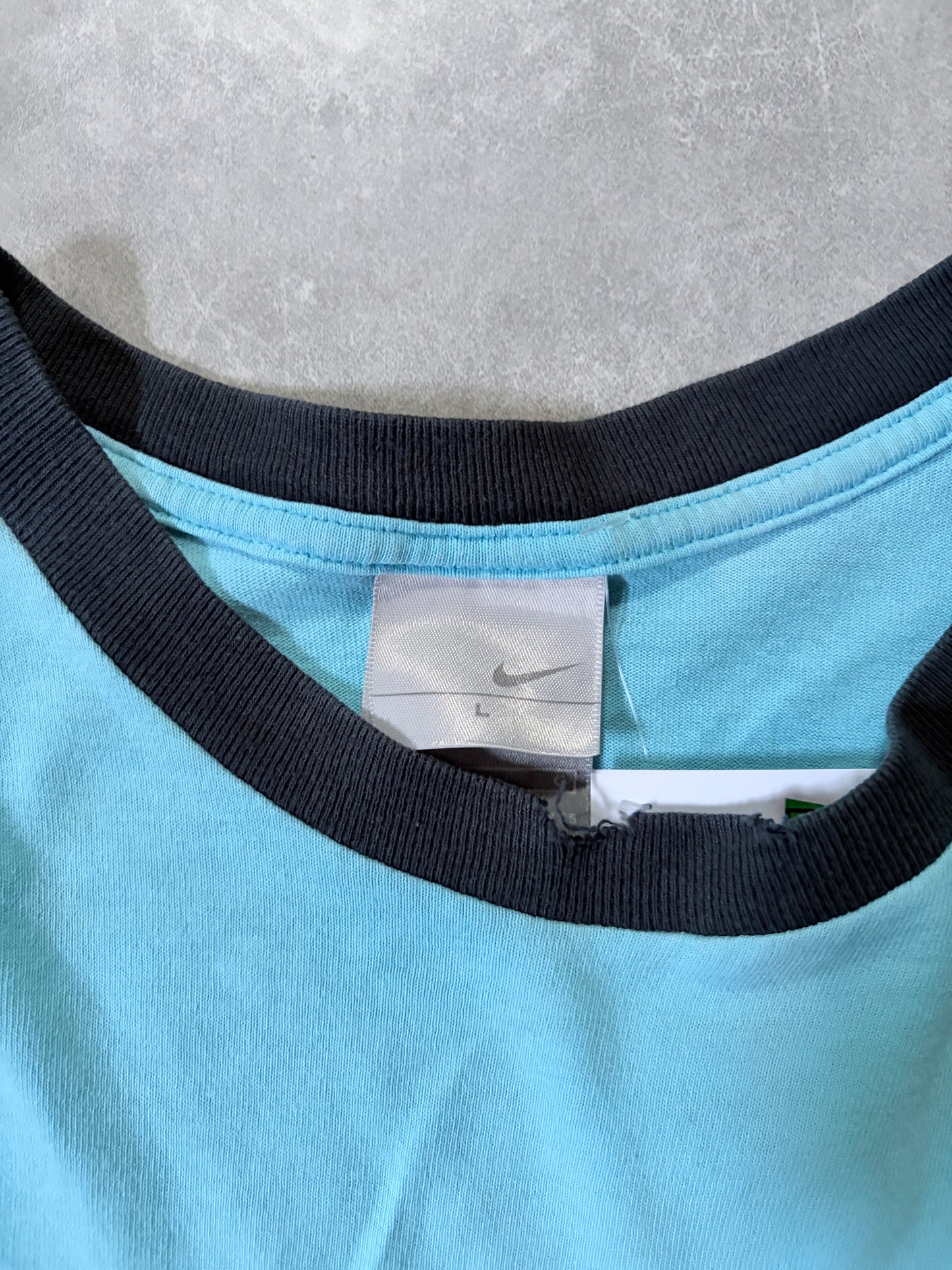 2000s Vintage Nike Distressed Teal T Shirt -L