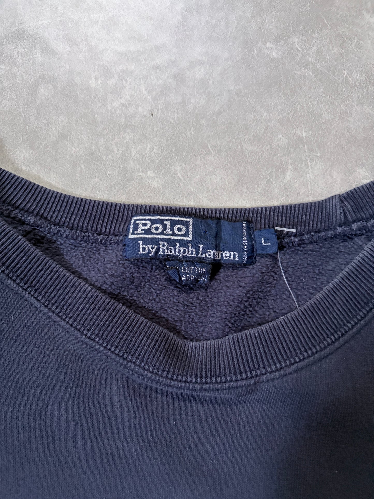 90s Vintage Polo Ralph Lauren Navy Crewneck -L