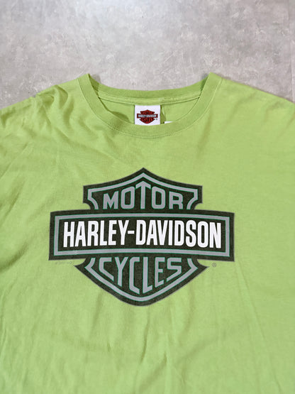 2000s Vintage Harley Davidson Lime Green T-Shirt -XXL