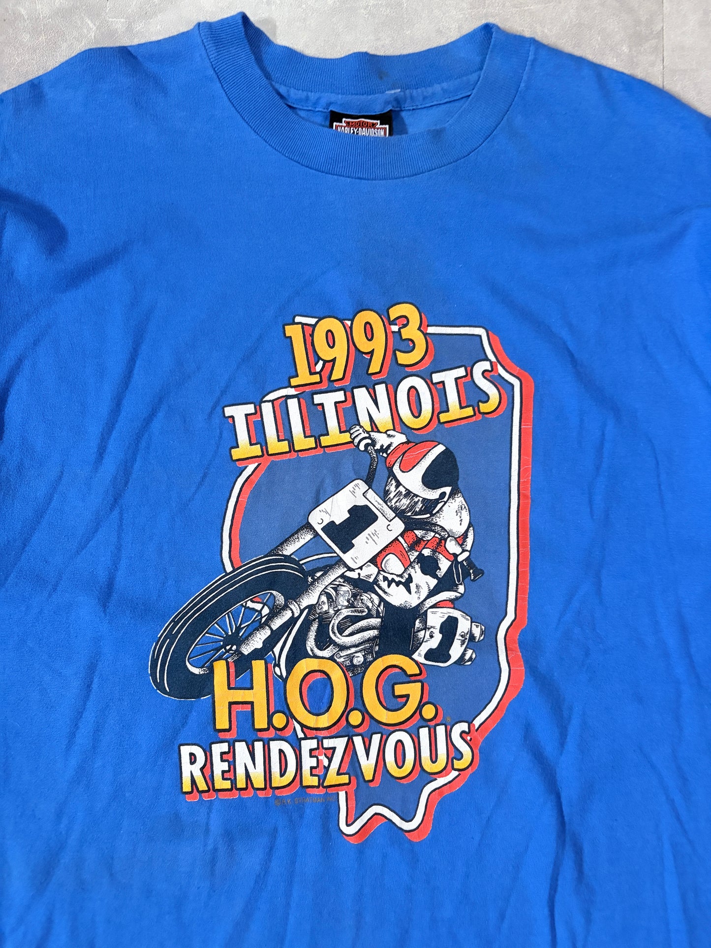 1993 Vintage Harley Davidson Motocross Blue T Shirt -XL
