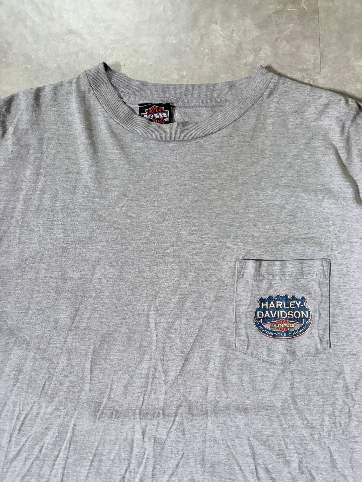2000s Vintage Harley Davidson Grey Pocket T-Shirt -XL