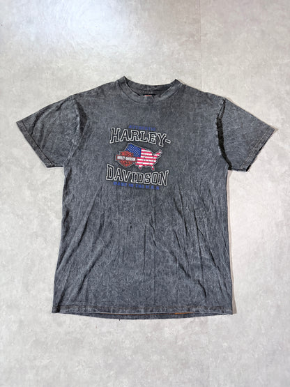 2000s Vintage Harley Davidson Acid Wash Black T-Shirt -L