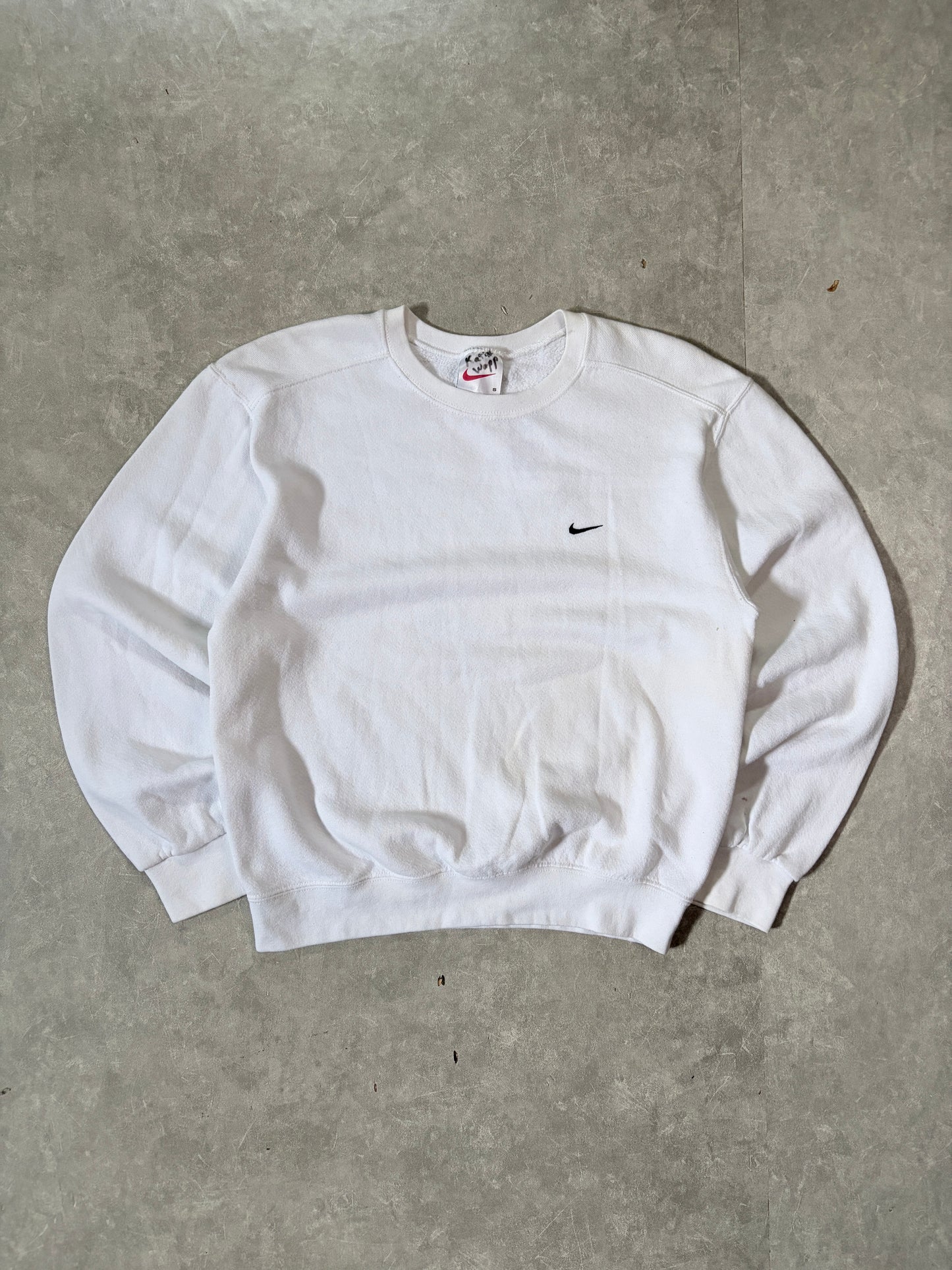 90s Vintage Nike Embroidered White Crewneck -S