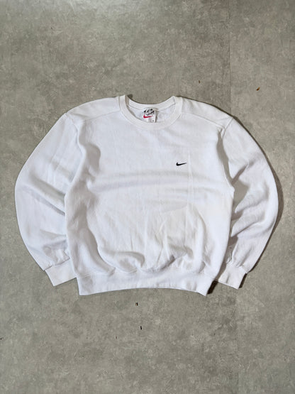 90s Vintage Nike Embroidered White Crewneck -S