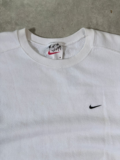 90s Vintage Nike Embroidered White Crewneck -S