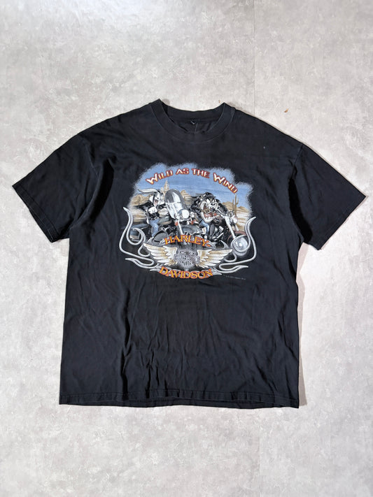 2000s Vintage Harley Davidson Looney Tunes Black T-Shirt -XL