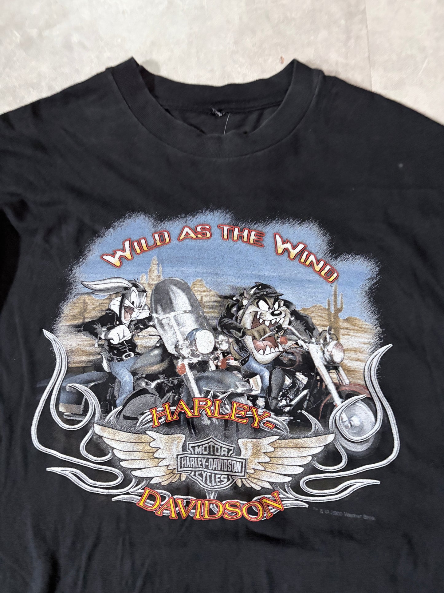 2000s Vintage Harley Davidson Looney Tunes Black T-Shirt -XL