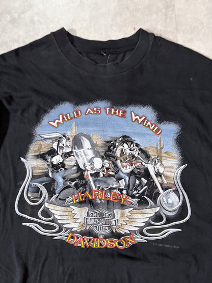 2000s Vintage Harley Davidson Looney Tunes Black T-Shirt -XL