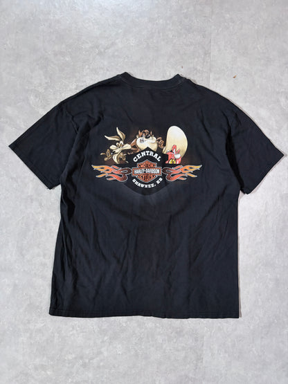2000s Vintage Harley Davidson Looney Tunes Black T-Shirt -XL
