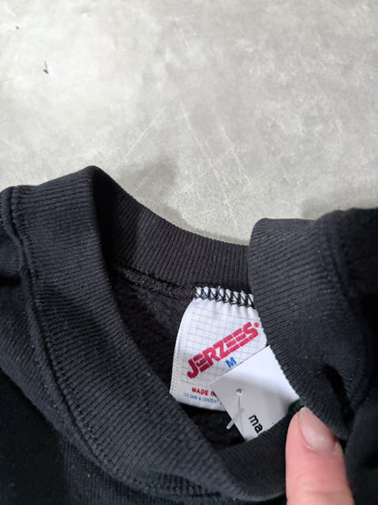 90s Vintage Wolf Nature Black Crewneck -M