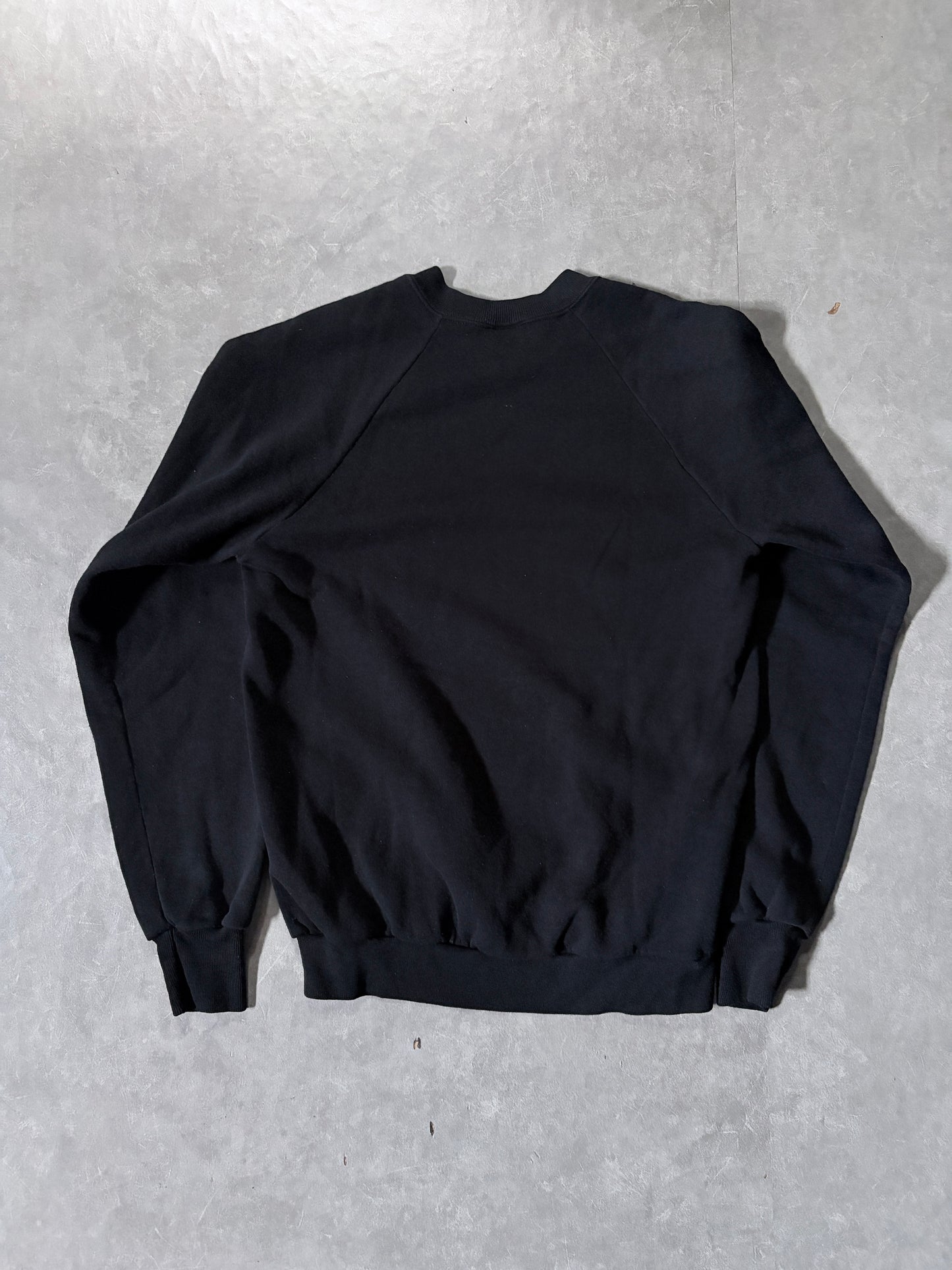 90s Vintage Wolf Nature Black Crewneck -M
