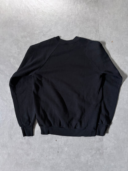 90s Vintage Wolf Nature Black Crewneck -M