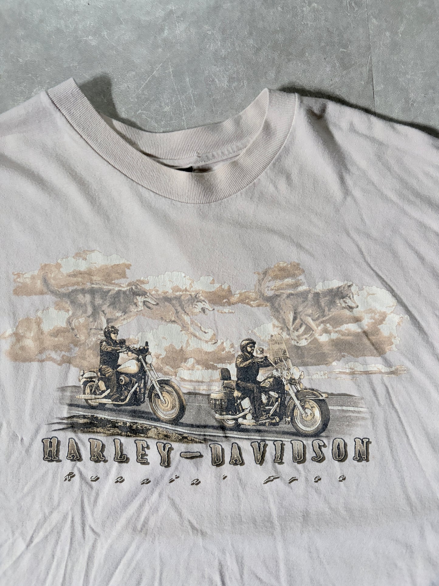 2000 Vintage Harley Davidson Cream T-Shirt -XXL