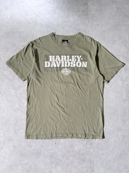 2000s Vintage Harley Davidson Light Green T-Shirt -XL