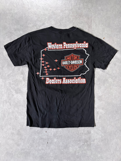 1995 Vintage Harley Davidson Pittsburgh Rally Black T-Shirt -S