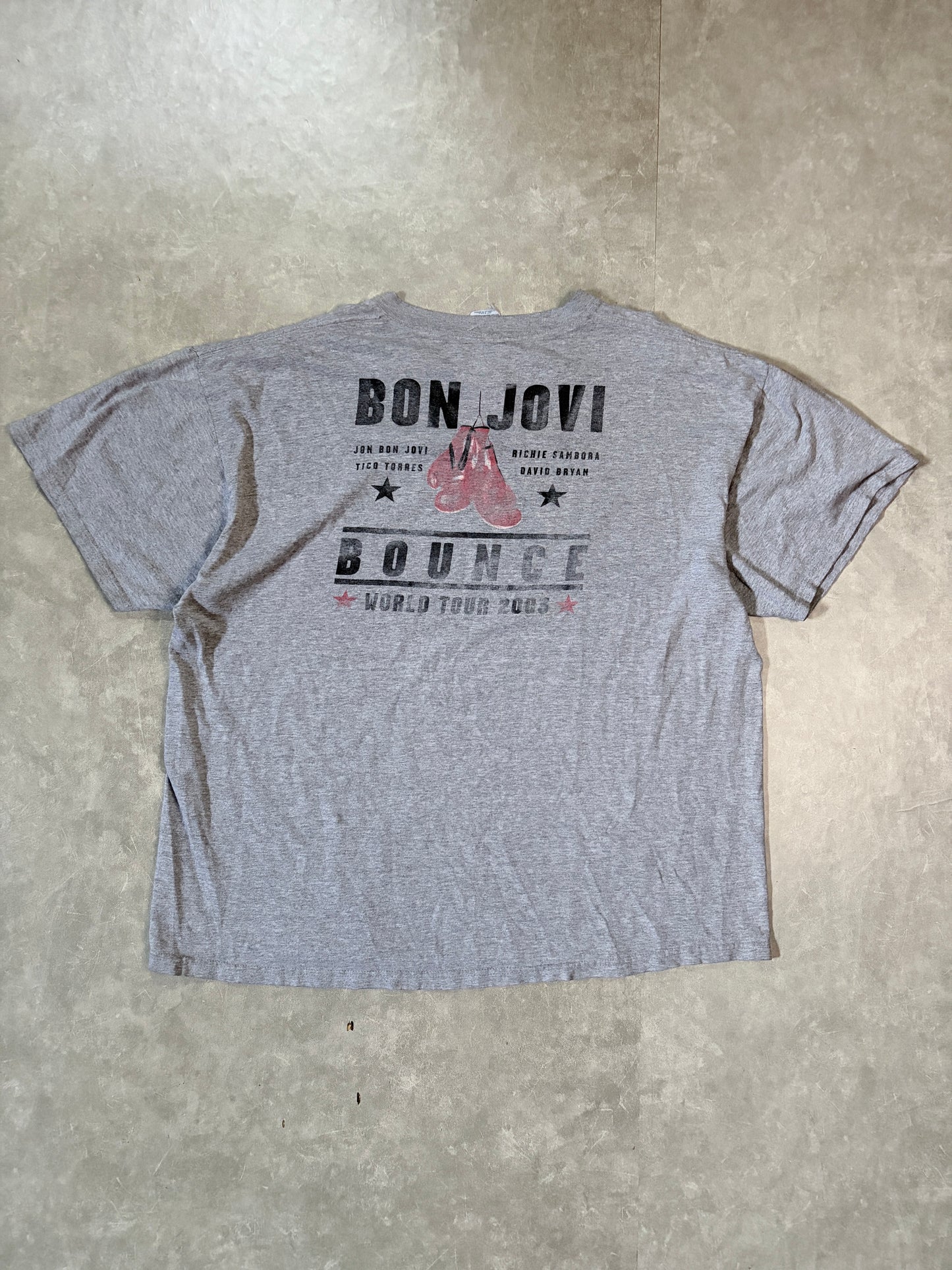 2003 Vintage Bon Jovi Bounce Tour Grey Band T-Shirt -XL