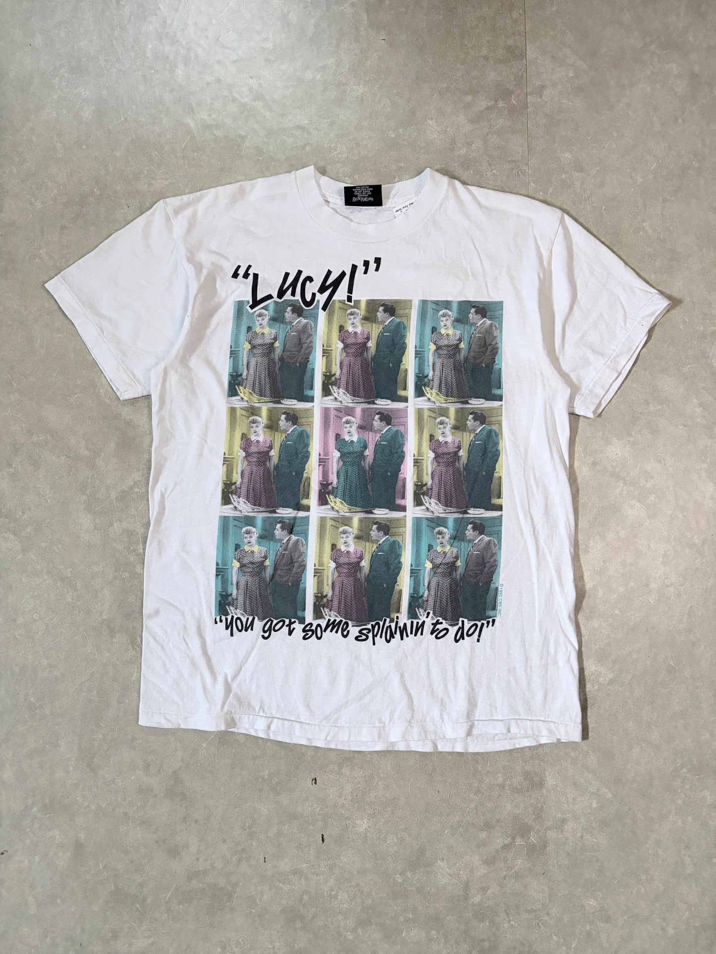 90s Vintage I Love Lucy White T-Shirt -L