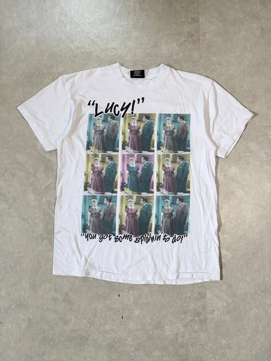 90s Vintage I Love Lucy White T-Shirt -L - L | Martin City Vintage