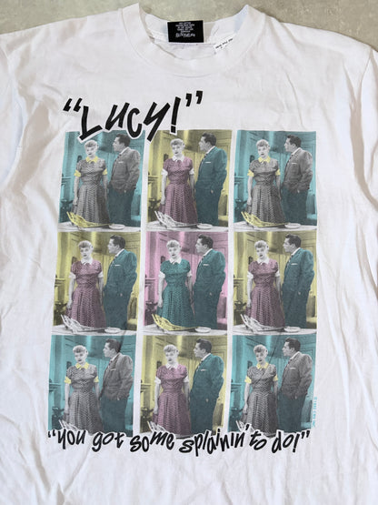 90s Vintage I Love Lucy White T-Shirt -L