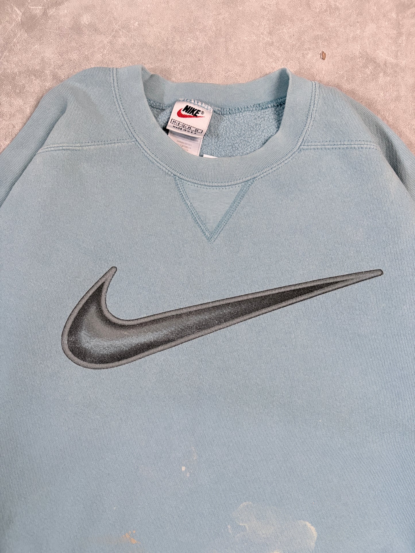 90s Vintage Nike Distressed Teal Crewneck -L