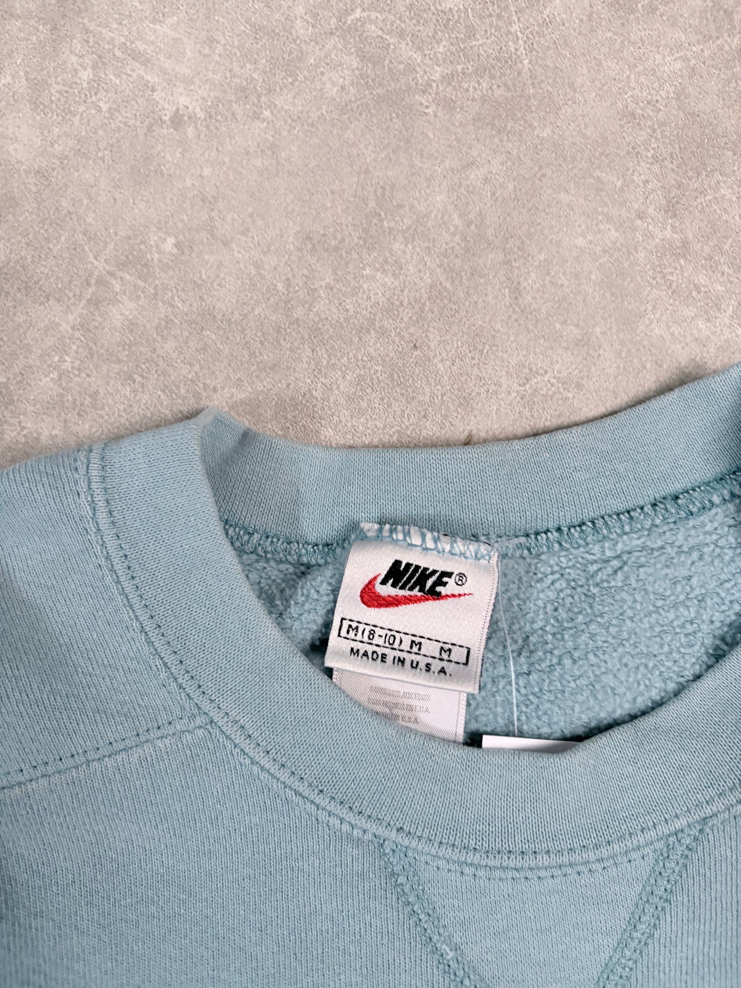 90s Vintage Nike Distressed Teal Crewneck -L