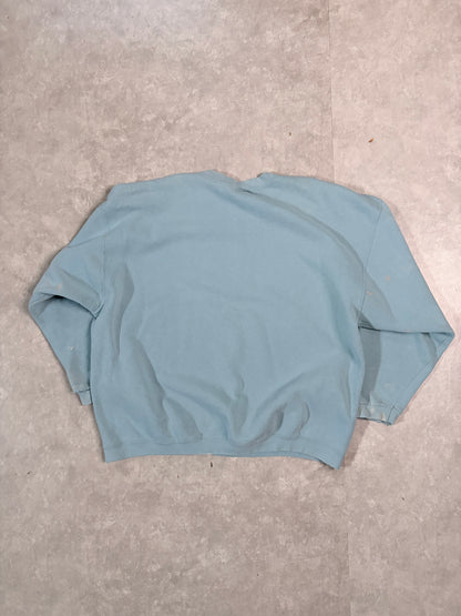 90s Vintage Nike Distressed Teal Crewneck -L