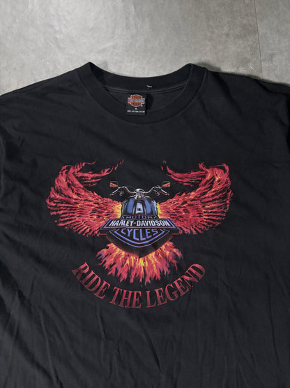 90s Vintage Harley Davidson Ride The Legend Black T-Shirt -XL