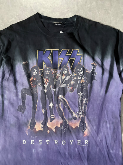 2000s Vintage KISS Liquid Blue Purple Tie Dye T-Shirt -L