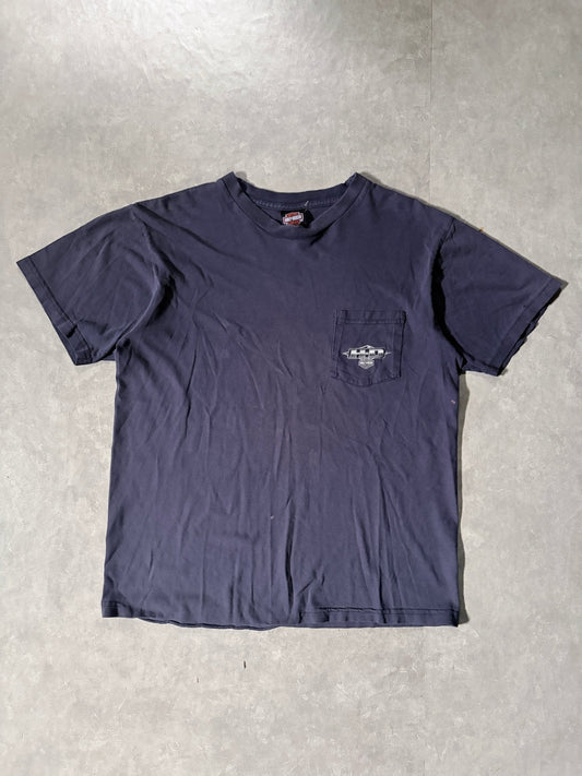 90s Vintage Harley Davidson Faded Navy Pocket T-Shirt -L - L | Martin City Vintage