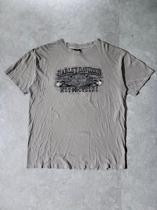 2000s Vintage Harley Davidson Cream T-Shirt -XL - XL | Martin City Vintage