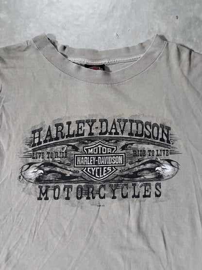 2000s Vintage Harley Davidson Cream T-Shirt -XL