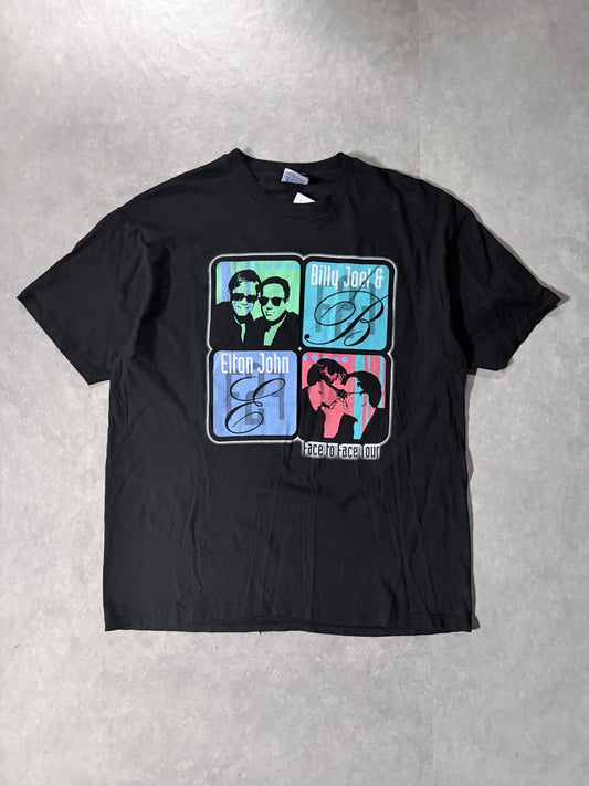 2001 Vintage Elton John Billy Joel Face To Face Tour Black T-Shirt -XL - XL | Martin City Vintage
