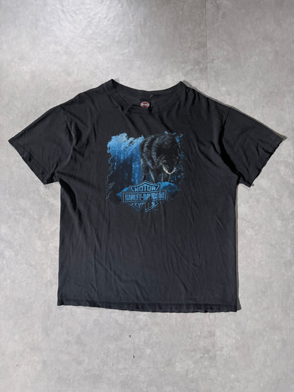 90s Vintage Harley Davidson Wolf Faded Black T-Shirt -XL