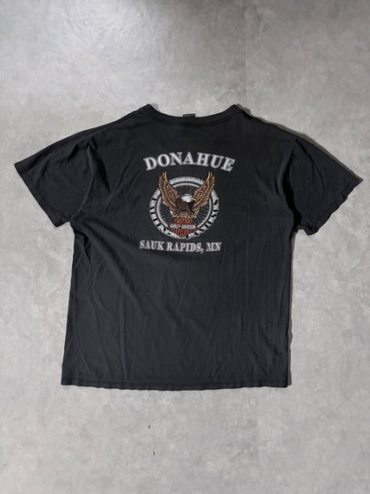90s Vintage Harley Davidson Wolf Faded Black T-Shirt -XL
