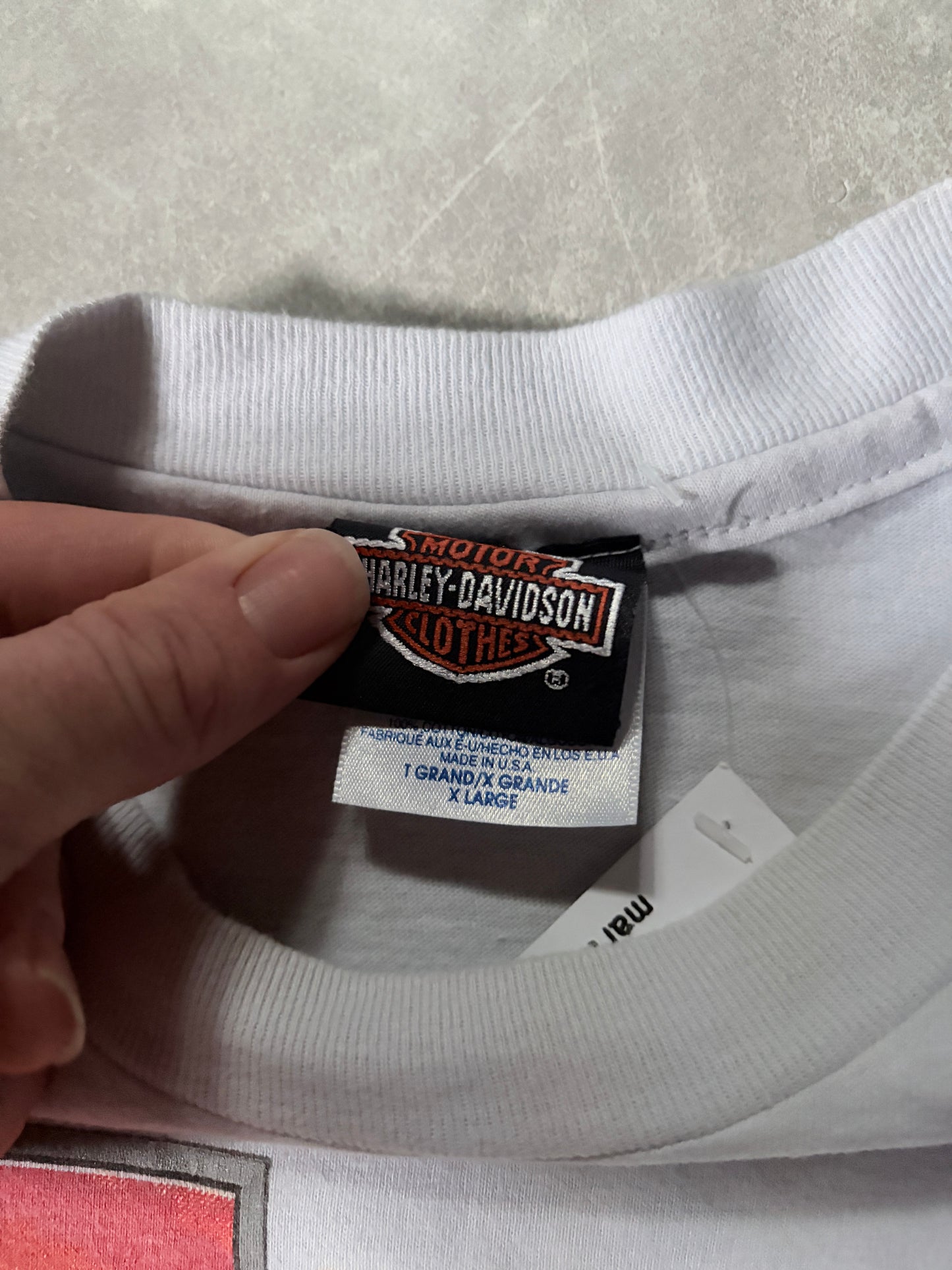 90s Vintage Harley Davidson Eagle Grey Pocket T-Shirt -XL